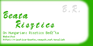 beata risztics business card